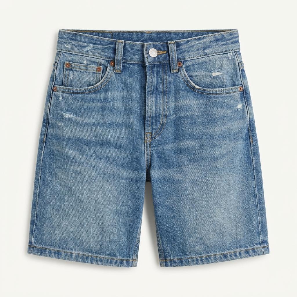 ZARA 중청 빈티지 데님 반바지 1