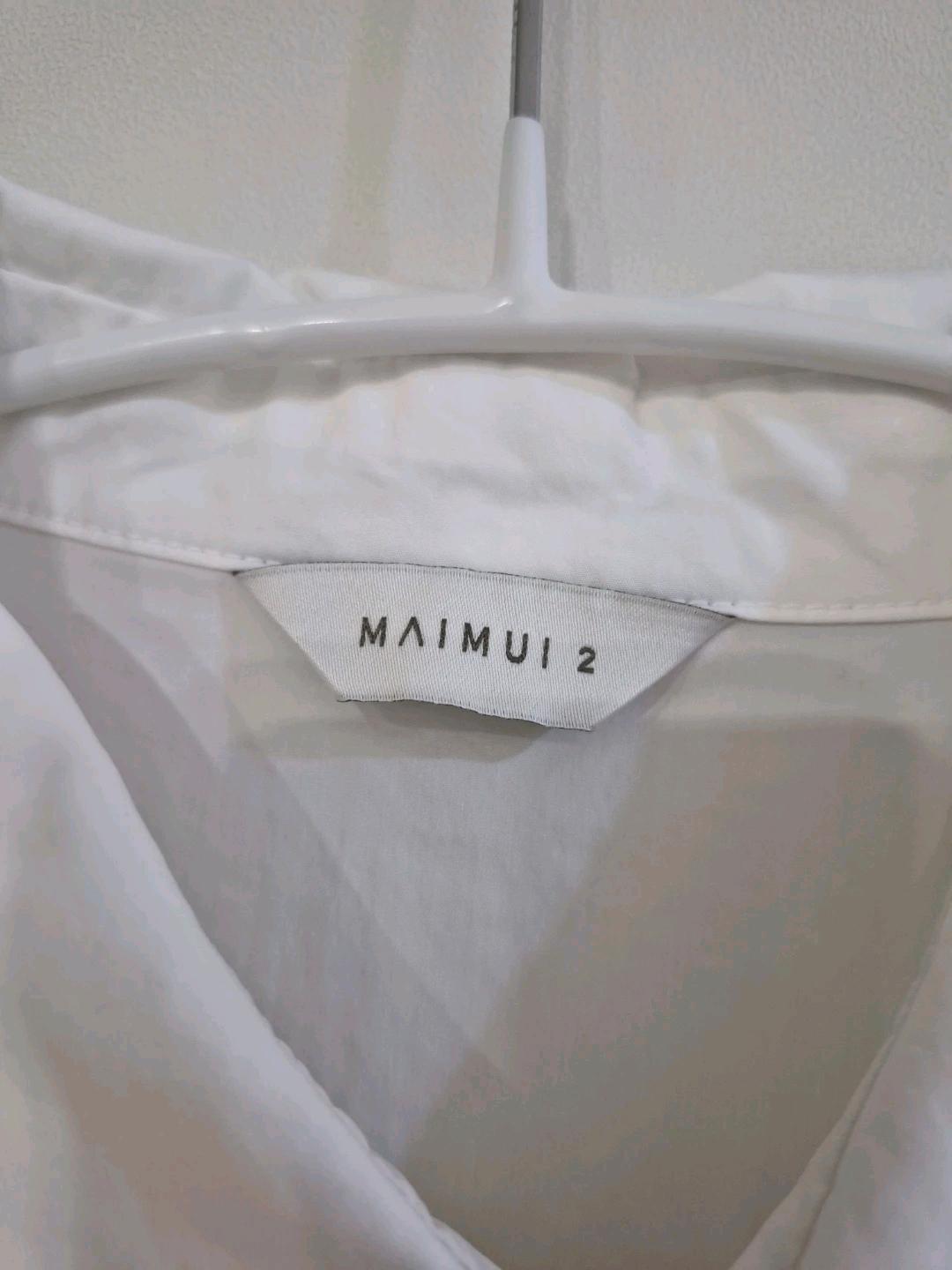 마이무이(MAIMUI) 퍼프 소매 핀턱 반팔 셔츠 (2사이즈/화이트) 4