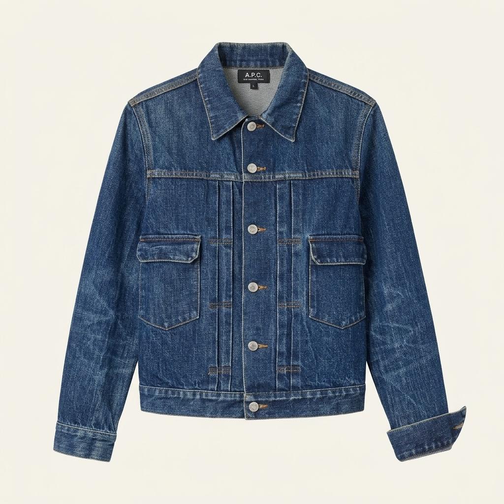 A.P.C. 코튼 데님 트러커 재킷 블루