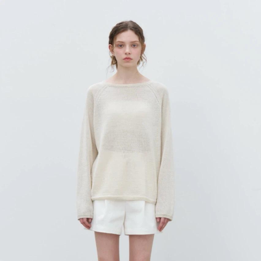 노운베러 loose-fit paper knit(cream beige) 2