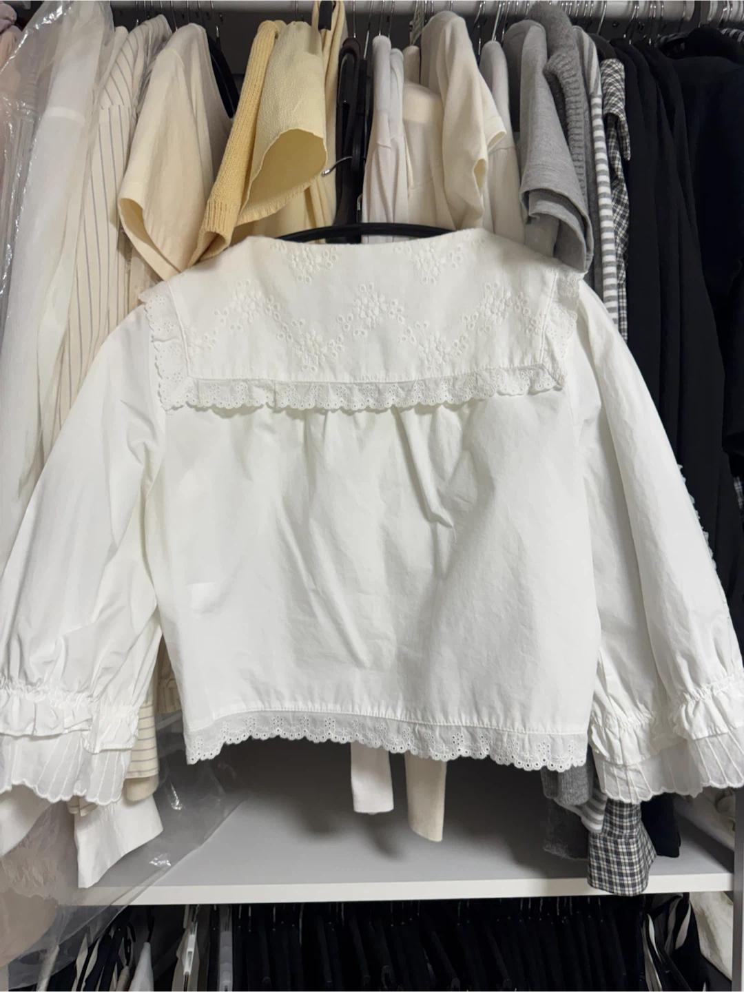 마론에디션 lvory lace pintuck blouse 3