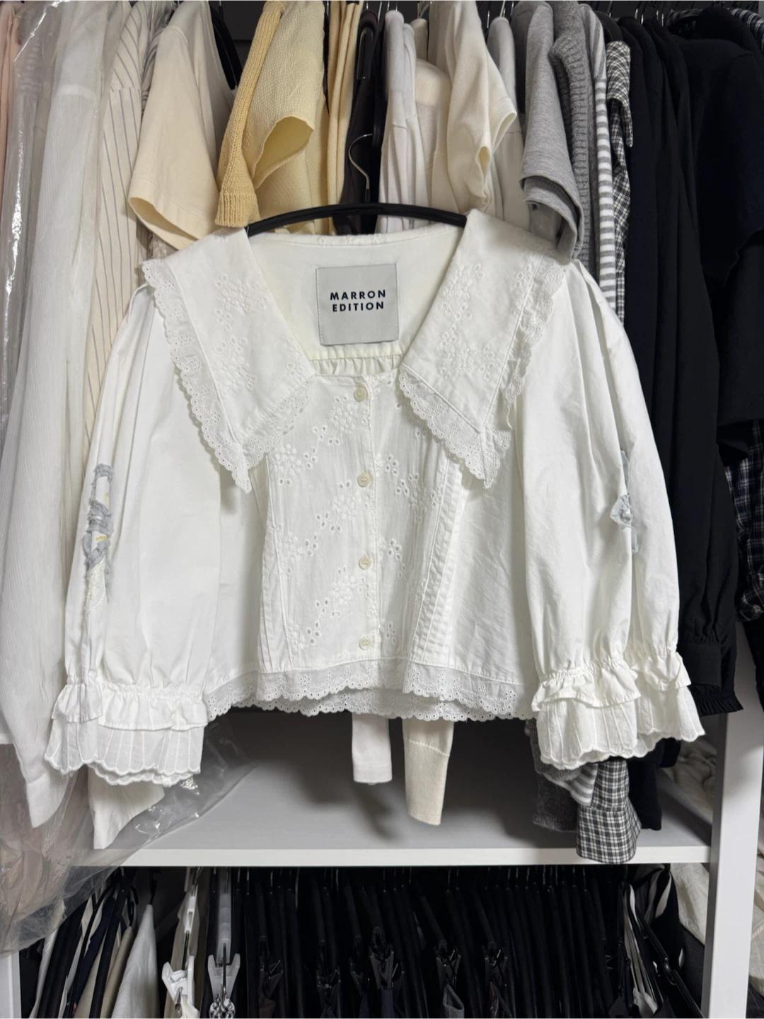 마론에디션 lvory lace pintuck blouse 2