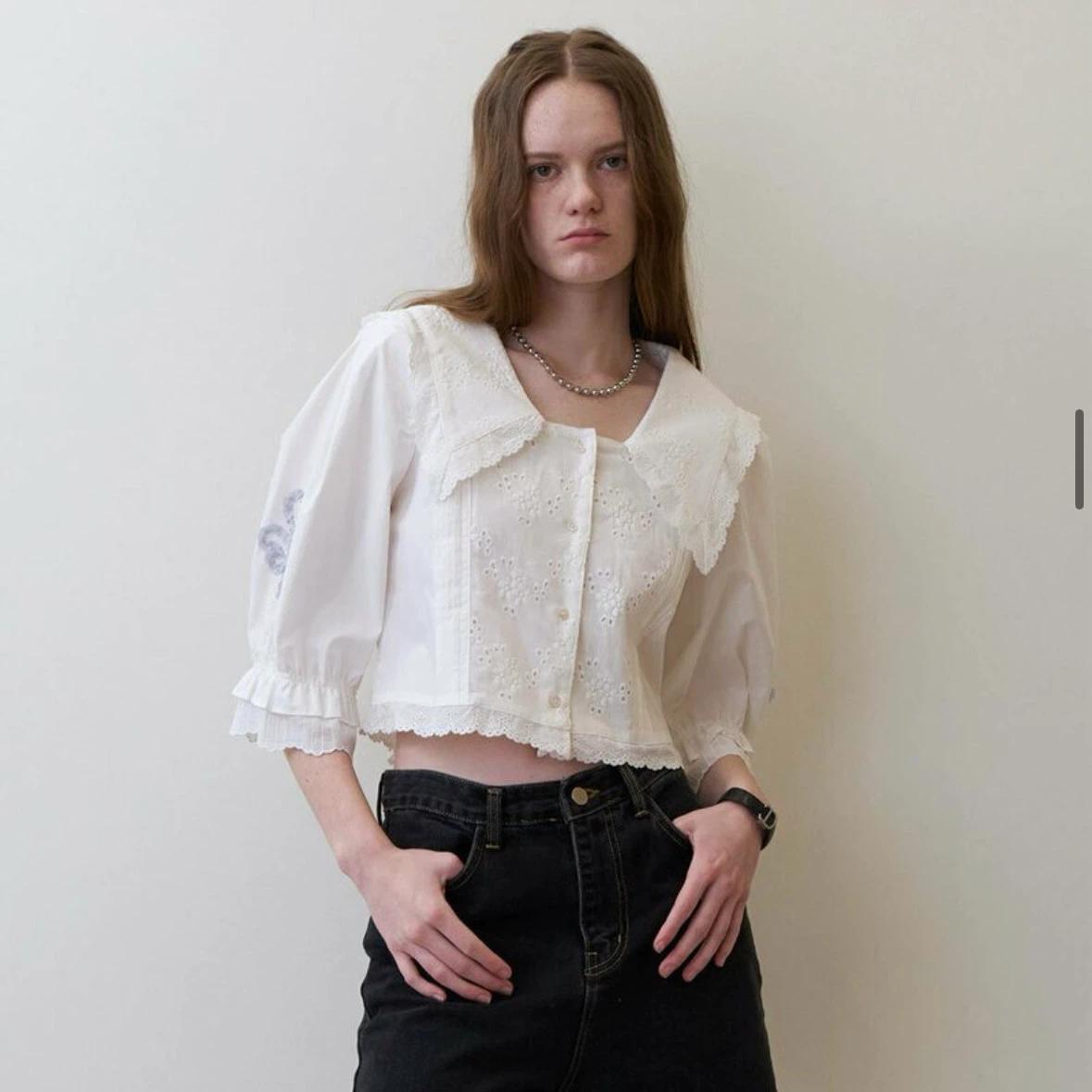 마론에디션 lvory lace pintuck blouse 6