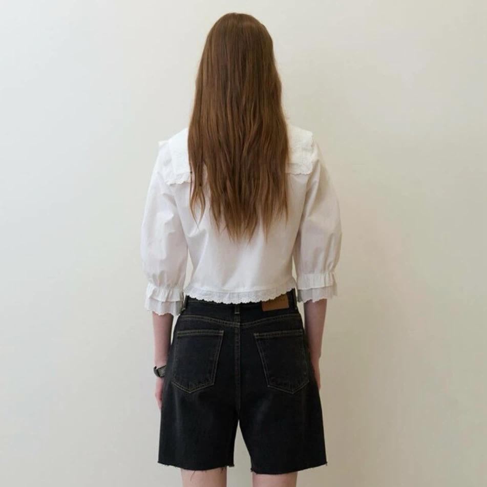 마론에디션 lvory lace pintuck blouse 5
