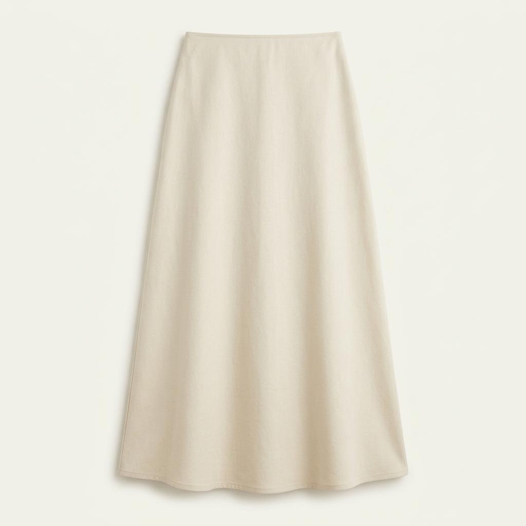 모이아 moia twill maxi skirt -beige