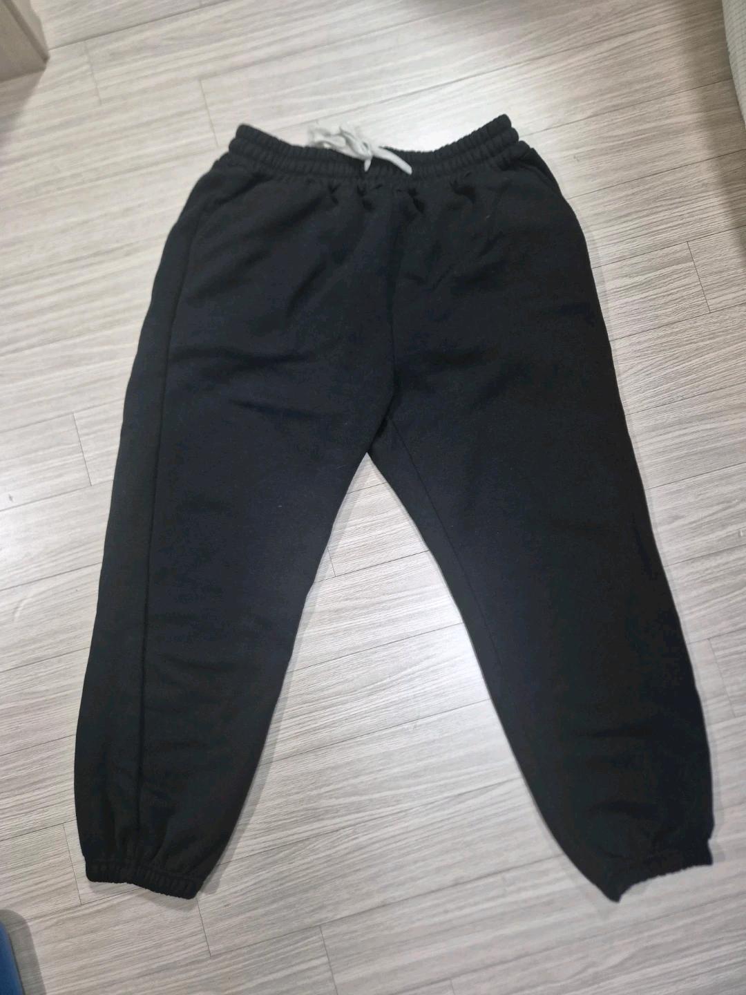 2XL 블랙 기모 조거 팬츠 2