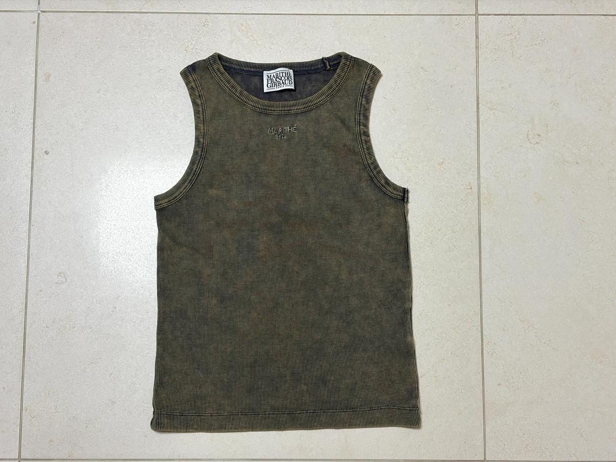 마리떼 차콜 슬리브리스 VINTAGE DYEING CROP SLEEVELESS 3