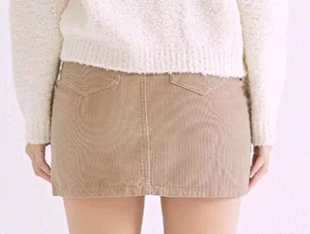 새상품 미쏘 A라인 코듀로이 미니스커트, 다크 베이지, 30 3