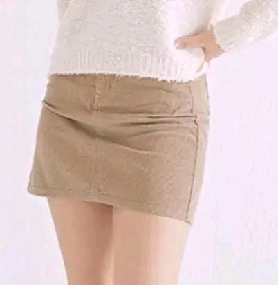 새상품 미쏘 A라인 코듀로이 미니스커트, 다크 베이지, 30 4