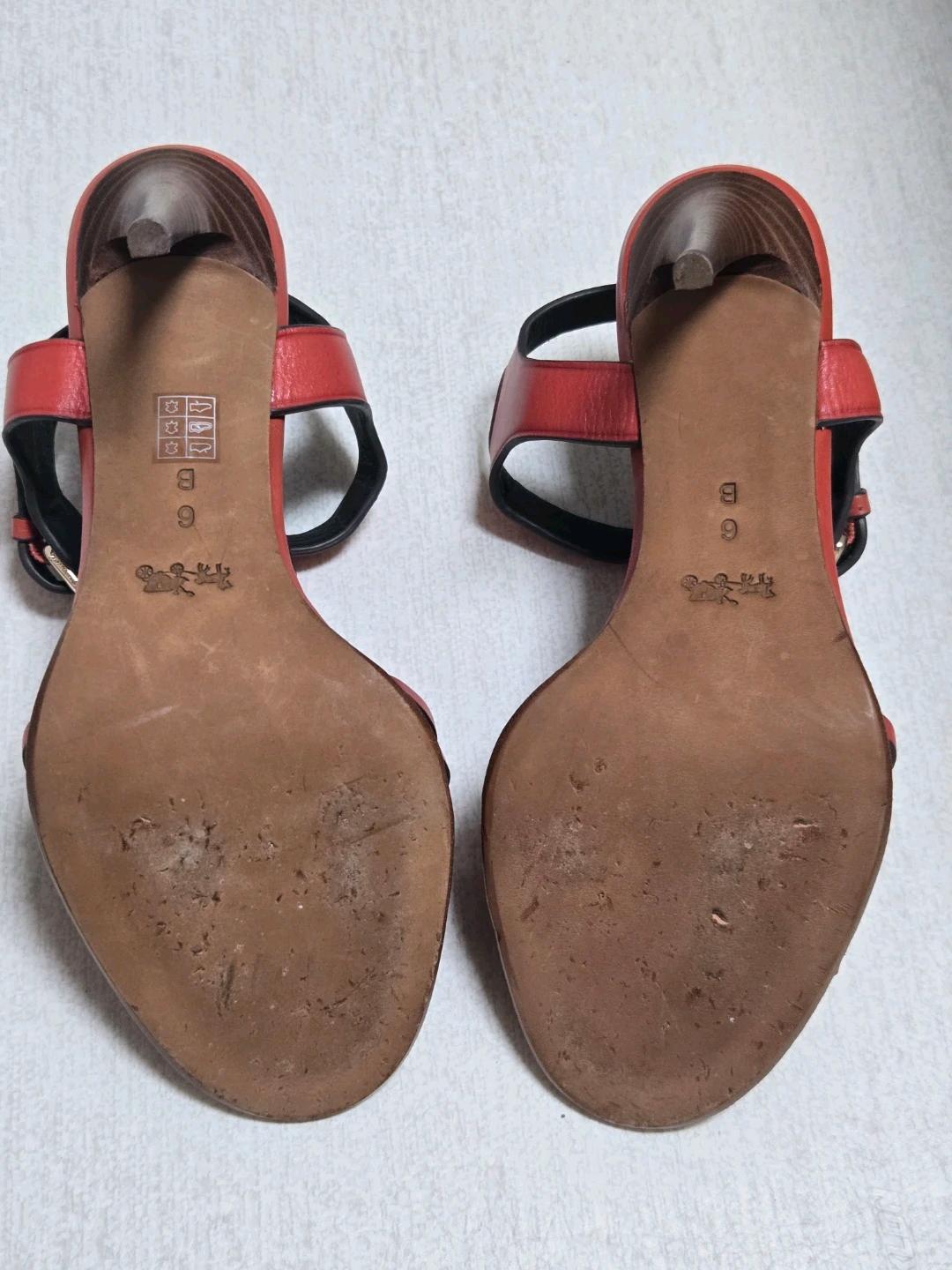 보테가 느낌 6 사이즈 정품 COACH 코치 오렌지 허라취 가죽 샌들 230 5