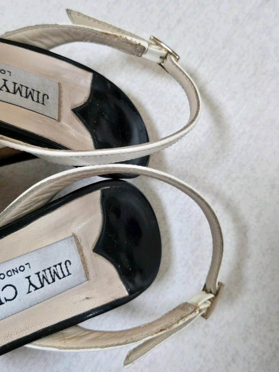 지미추(Jimmy Choo)의 페이던트 레더 슬링백 샌들 230 5