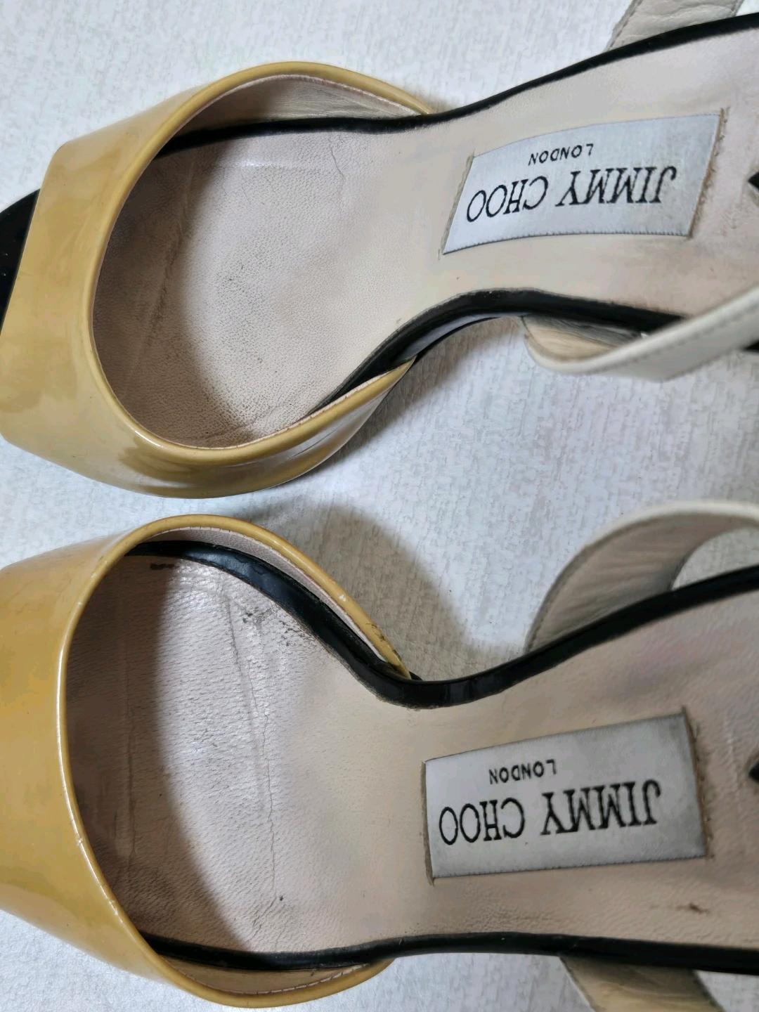 지미추(Jimmy Choo)의 페이던트 레더 슬링백 샌들 230 3
