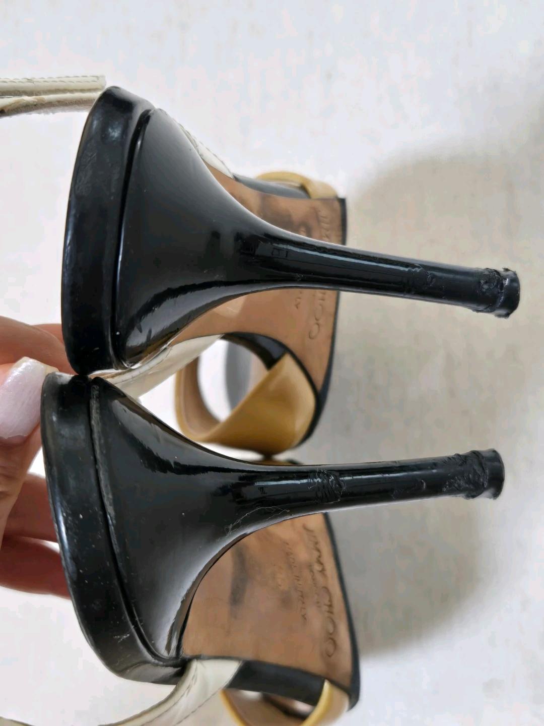 지미추(Jimmy Choo)의 페이던트 레더 슬링백 샌들 230 7