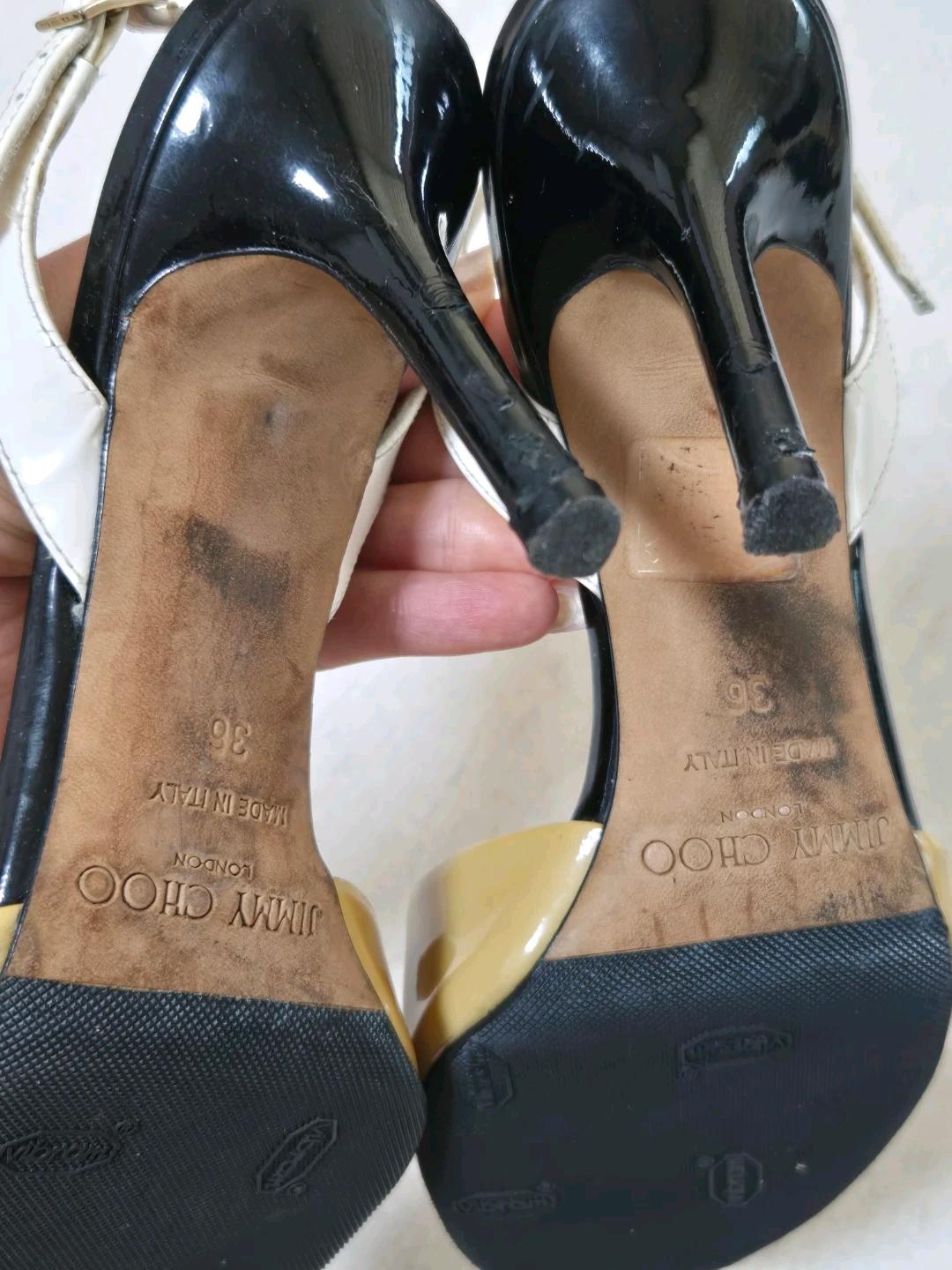 지미추(Jimmy Choo)의 페이던트 레더 슬링백 샌들 230 8