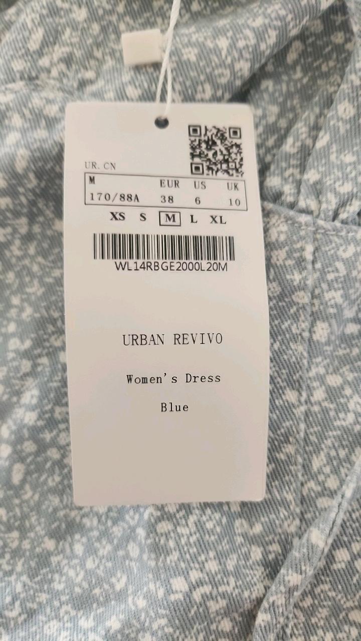[UR] 어반레비보 플라워 퍼프 미니 원피스 Blue 4
