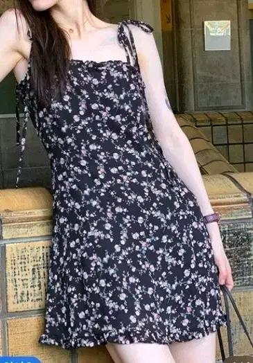 낫 유어 로즈 Frill mini dress (flower), 블랙, m 2