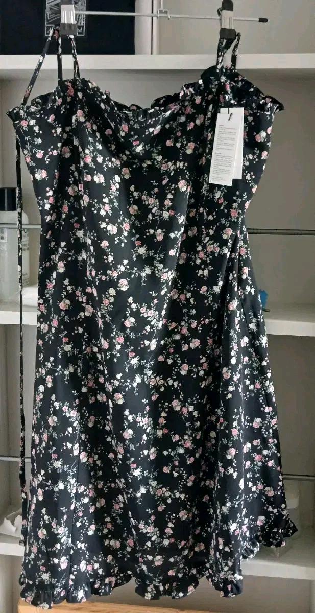 낫 유어 로즈 Frill mini dress (flower), 블랙, m 4