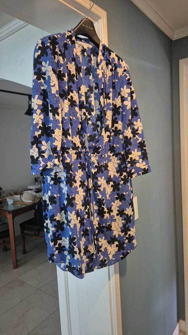 DVF 다이앤본퍼스텐버그 플라워 미니 원피스 블루 6