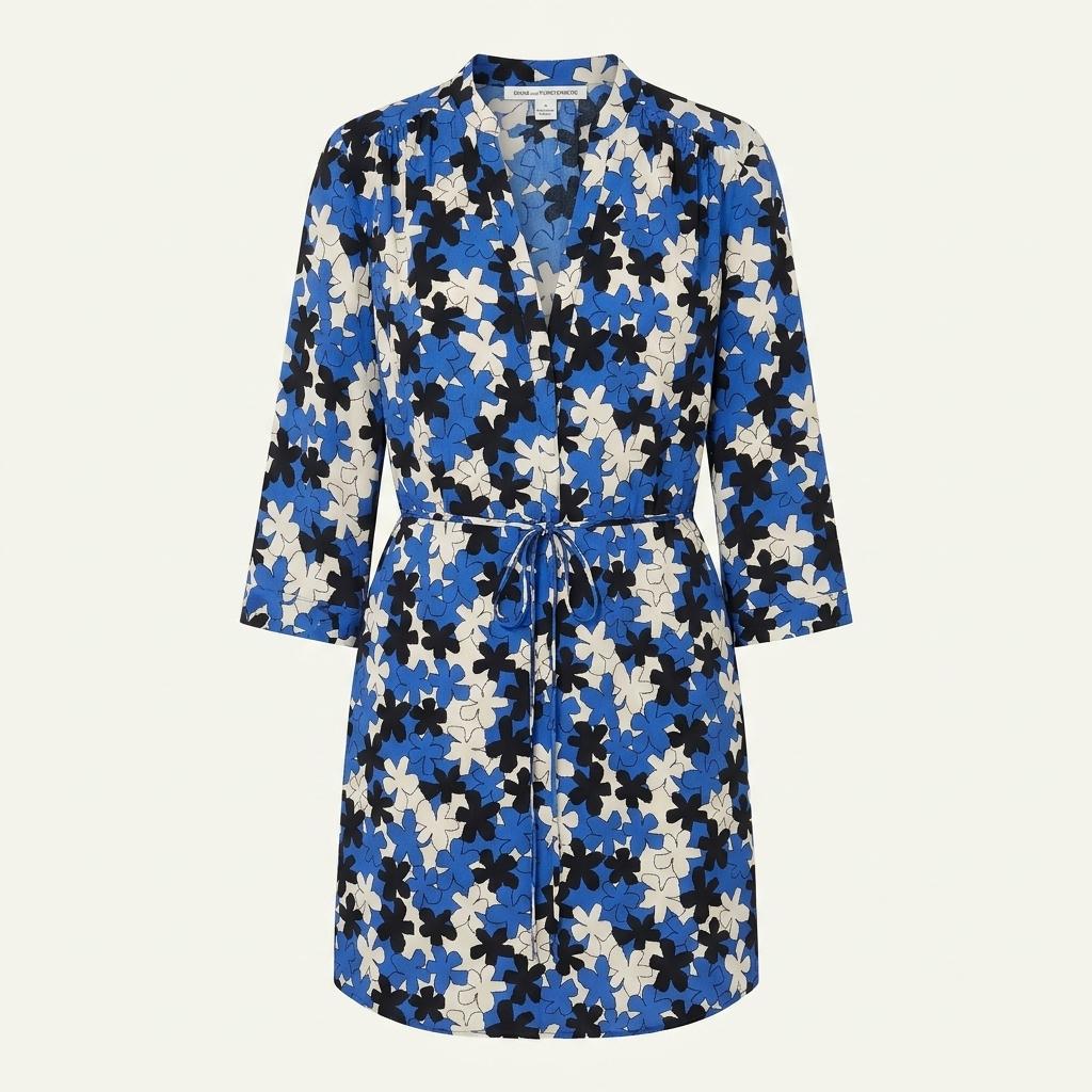 DVF 다이앤본퍼스텐버그 플라워 미니 원피스 블루 1