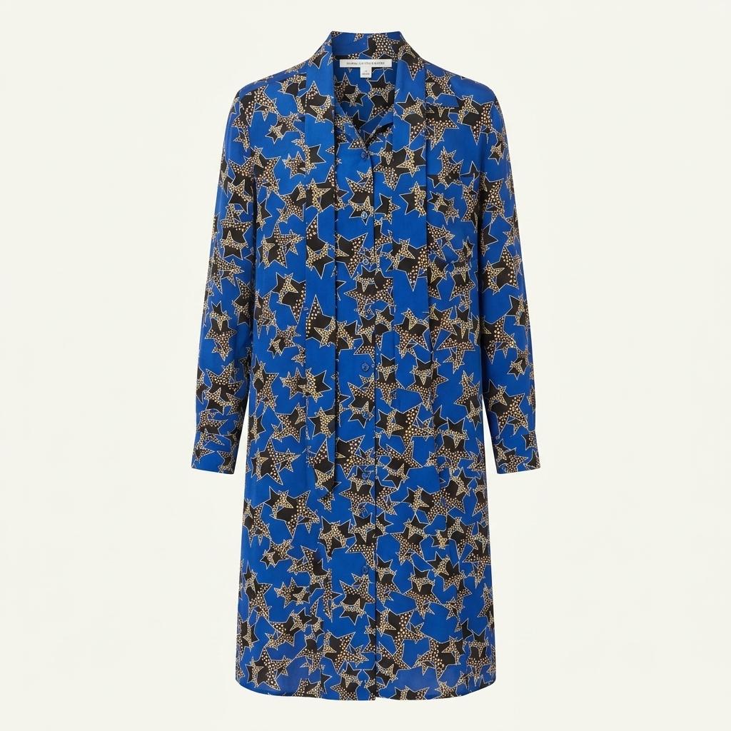 DVF 다이안 본 퍼스텐버그 스타 패턴 실크 롱 원피스 1