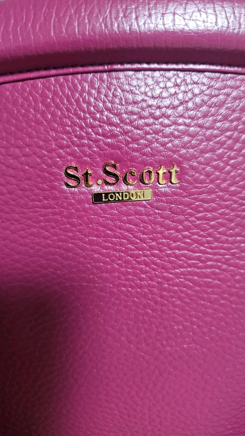 St. Scott 런던 버건디 가죽 토트백 3