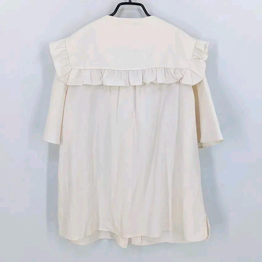 씨씨콜렉트 여성 여름 루즈핏 블라우스 연베이지85 (HU45028) 3