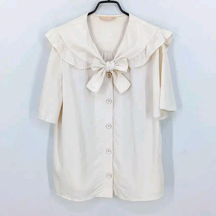 씨씨콜렉트 여성 여름 루즈핏 블라우스 연베이지85 (HU45028) 2