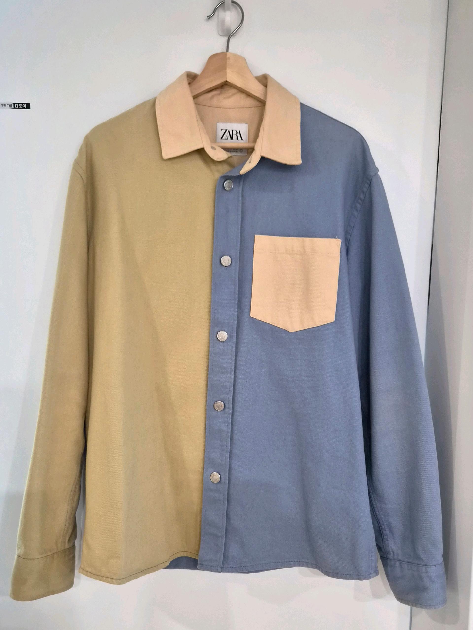 자라 컬러블록 오버핏 셔츠 재킷 2