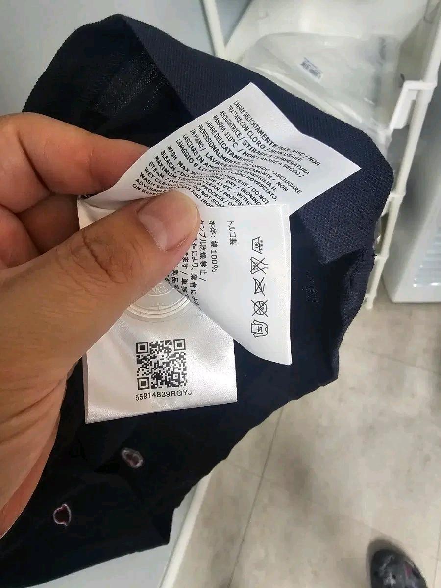 (정품)몽클레르 몽클레르 로고 반팔 카라티 네이비 6