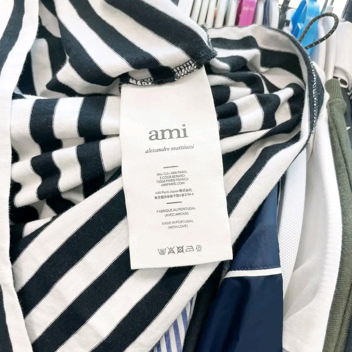 AMI 남성캐주얼 면반팔 스트라이프L 6