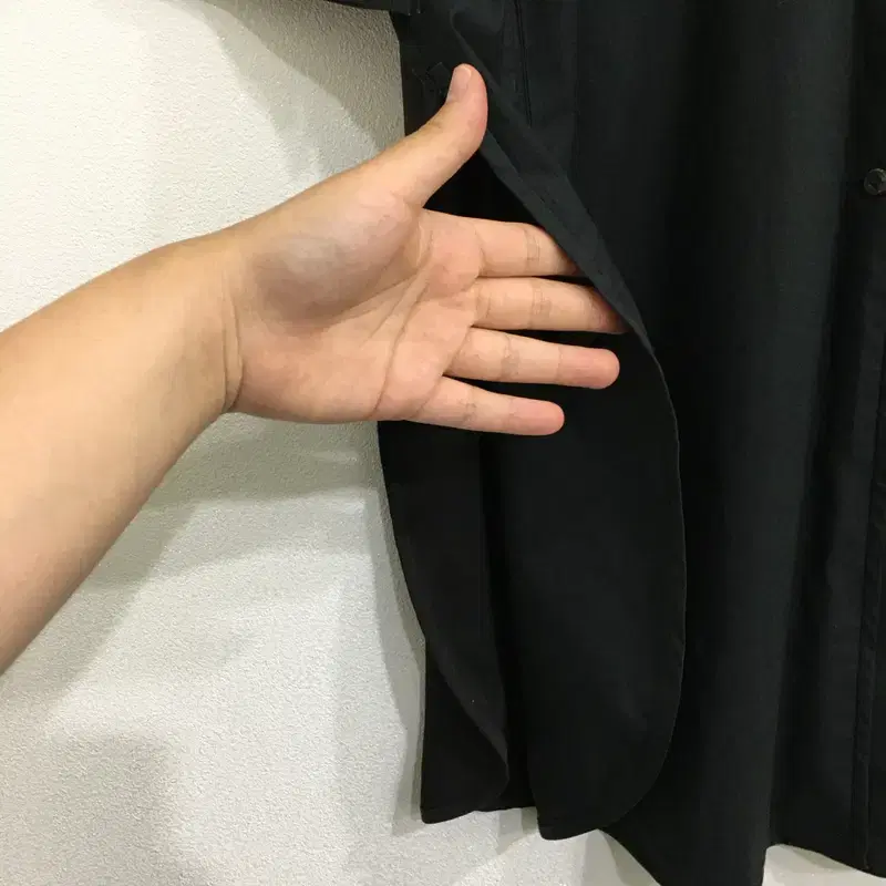 르베이지 실크배색 롱 셔츠 블라우스 4