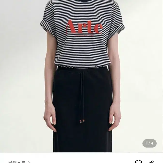 룩캐스트 아르테 로고 티셔츠 네이비 스트라이프 5
