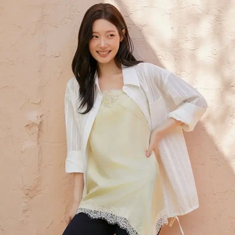 온앤온 스트링 썸머 화이트 셔츠 자켓 4
