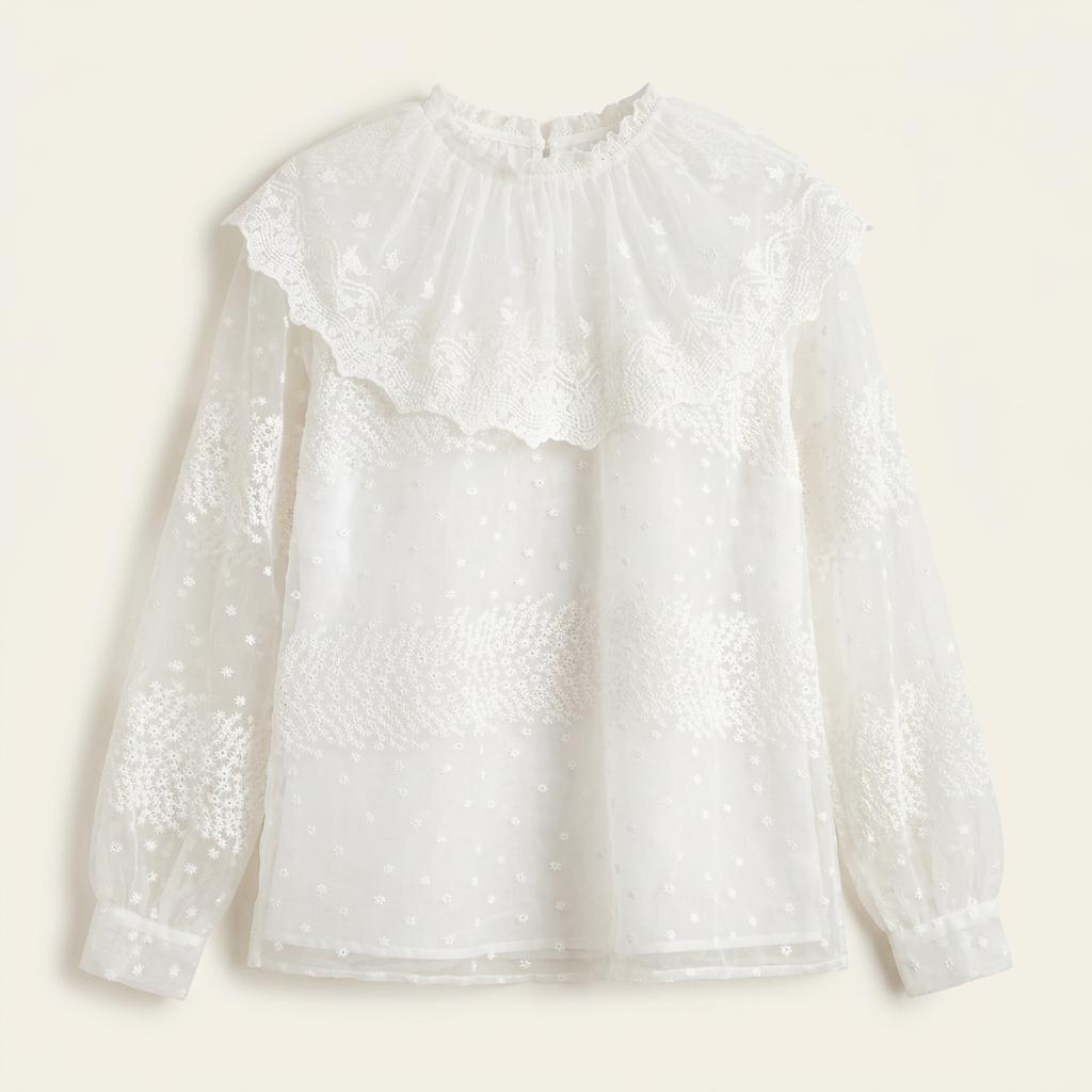 ZARA 자라 레이스 프릴 블라우스 66 1