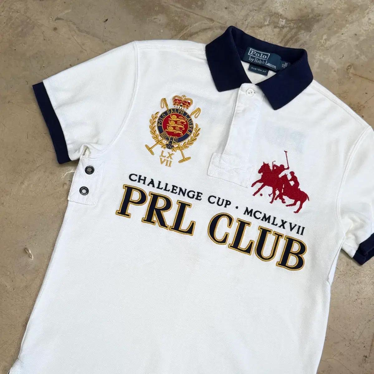 XS 폴로랄프로렌 여성용 PRL CLUB 화이트 카라 반팔티 2