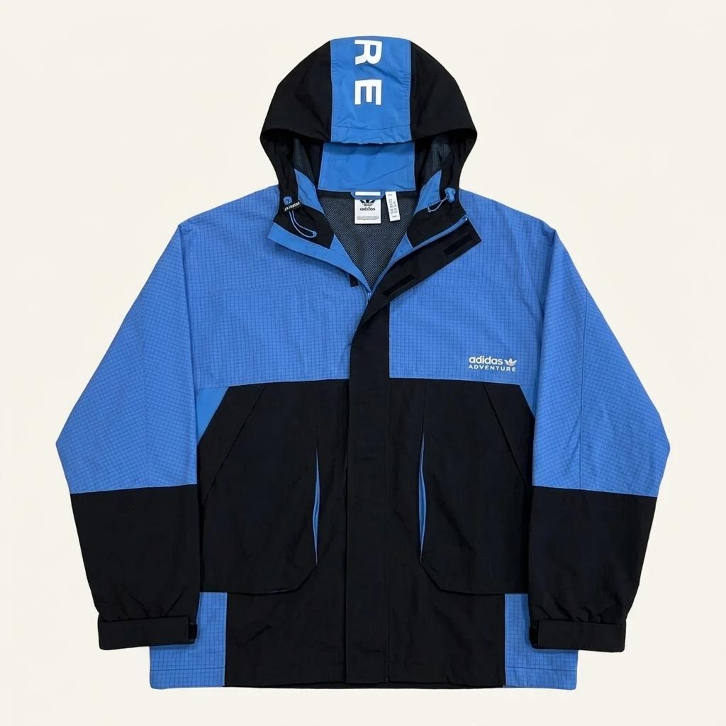 2XL 아디다스 어드벤쳐 블루 블랙 배색 바람막이 1