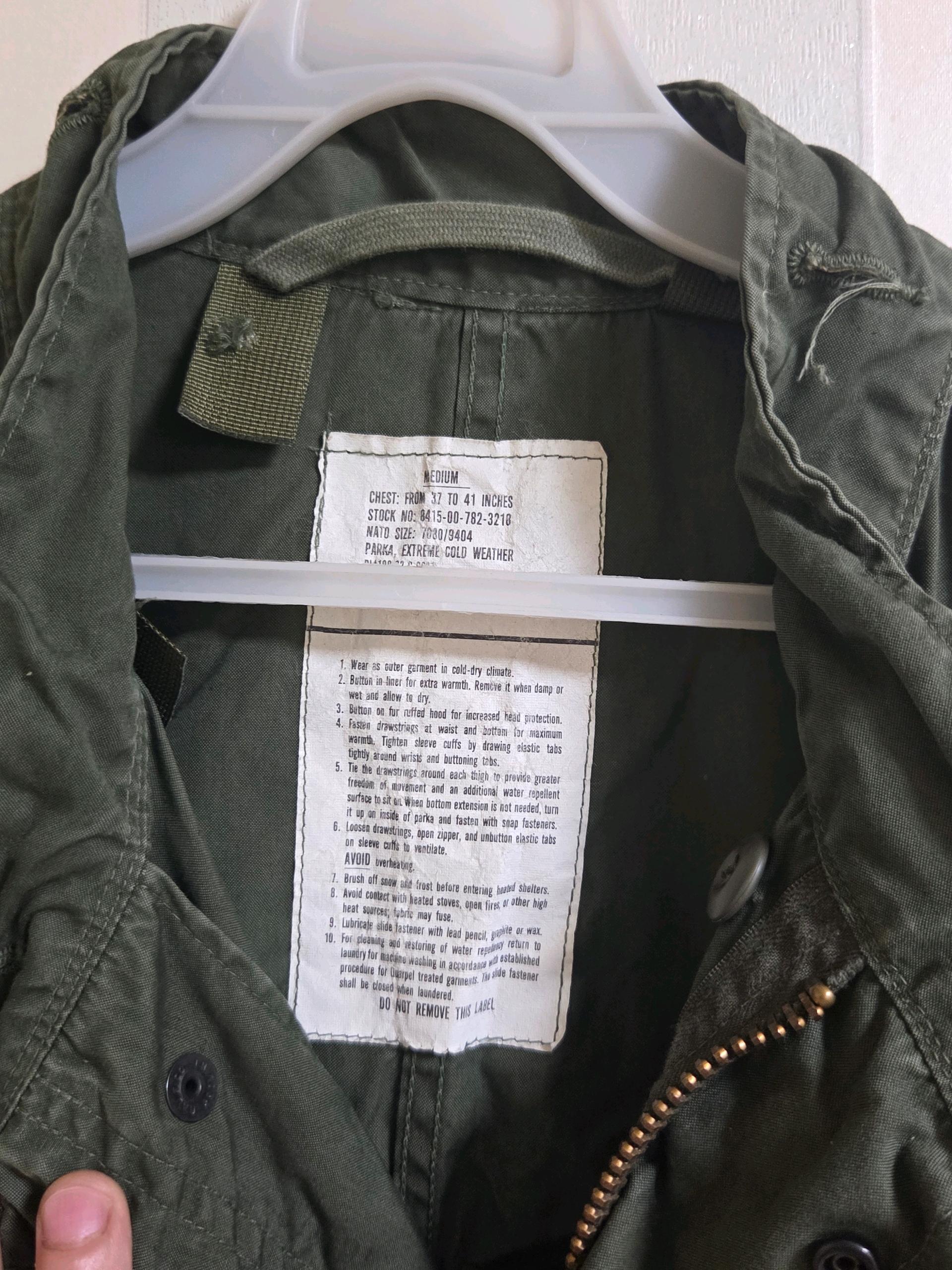 빈티지 미군 M-65 피시테일 개파카 카키 4