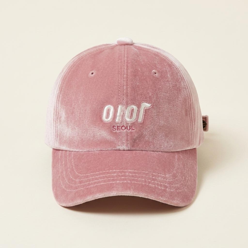오아이오아이 벨벳 볼캡 핑크