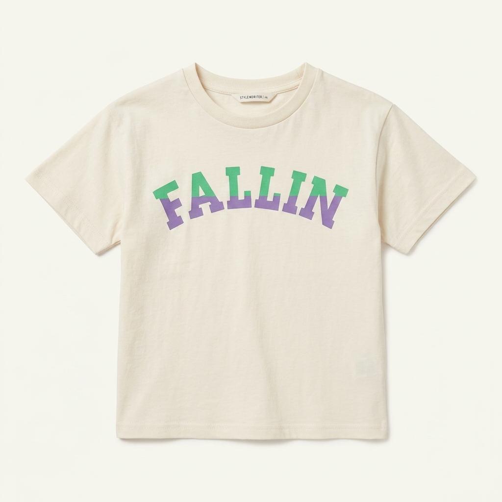 스타일노리터 아동 FALLIN 레터링 반팔 티셔츠 1