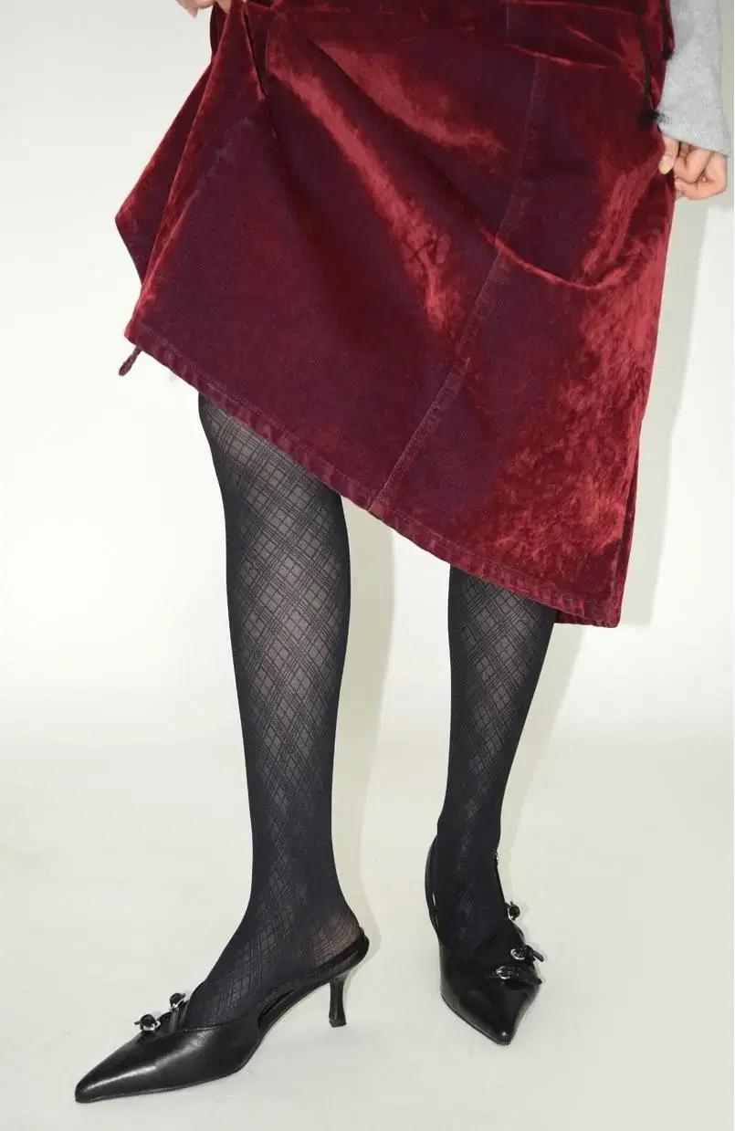 @342 블랙 225-사선 슬링백 6cm 버클 스틸레토힐-새상품 6