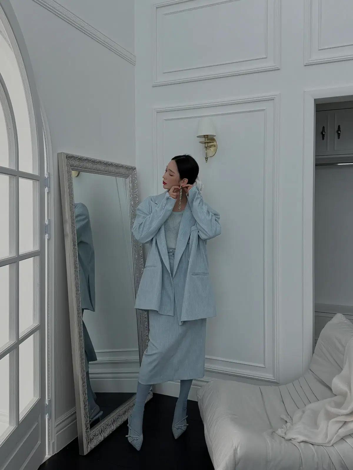 @342 아이보리 235-사선 슬링백 6cm 버클 스틸레토힐-새상품 4