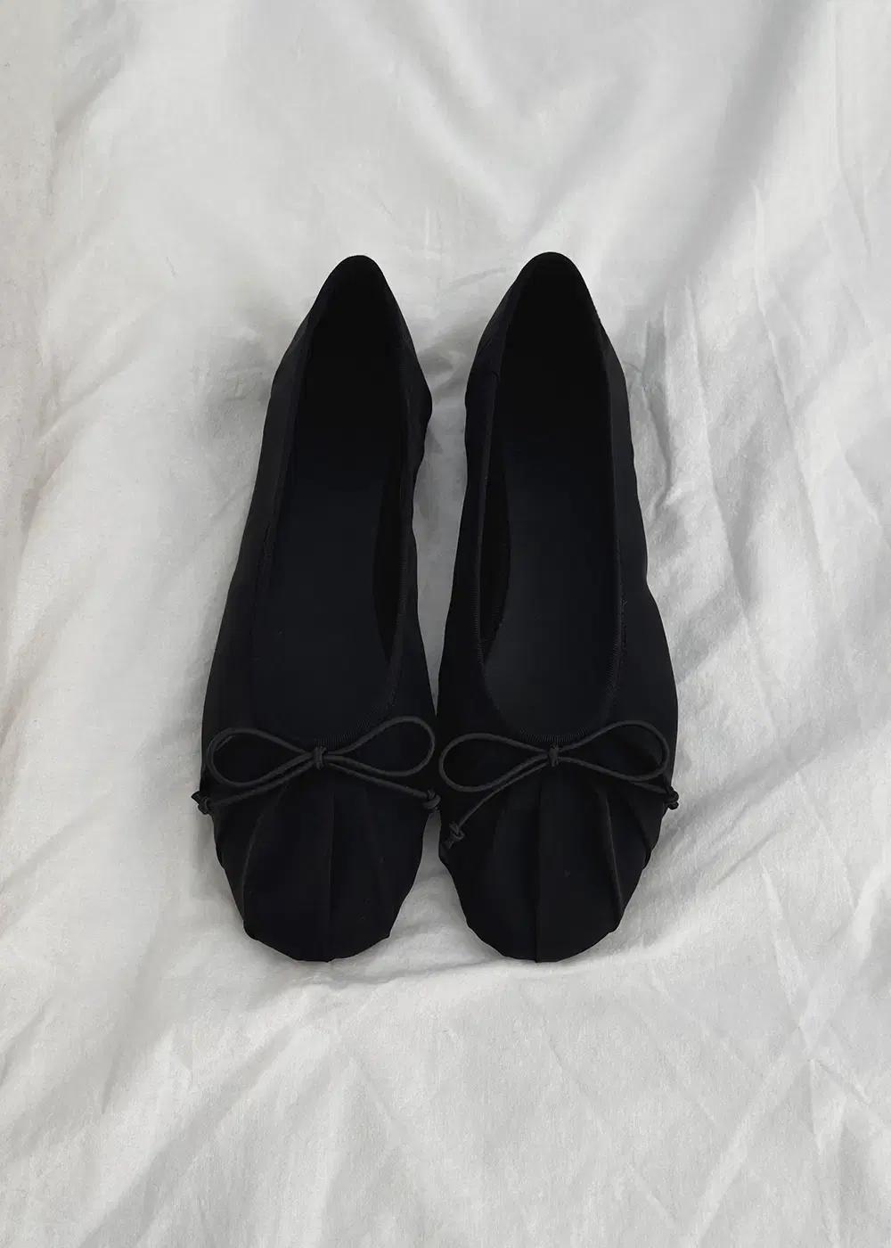 @9519 블랙 240-큐트리본 1cm 망사 플랫슈즈-새상품 2