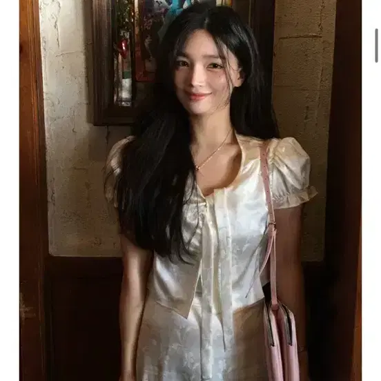 오버듀플레어 자카드 크롭 블라우스 스커트 셋업 3