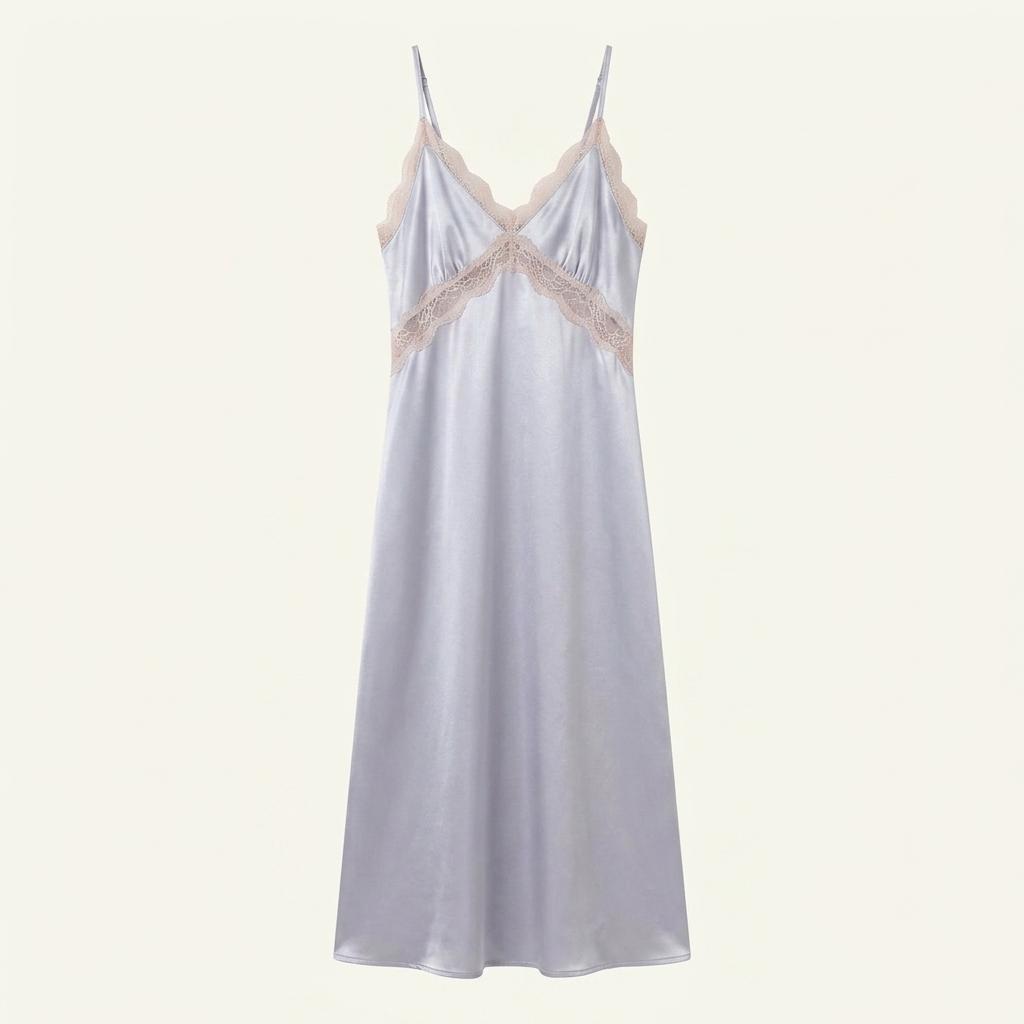 오버듀플레어 레이스 새틴 드레스 원피스 1