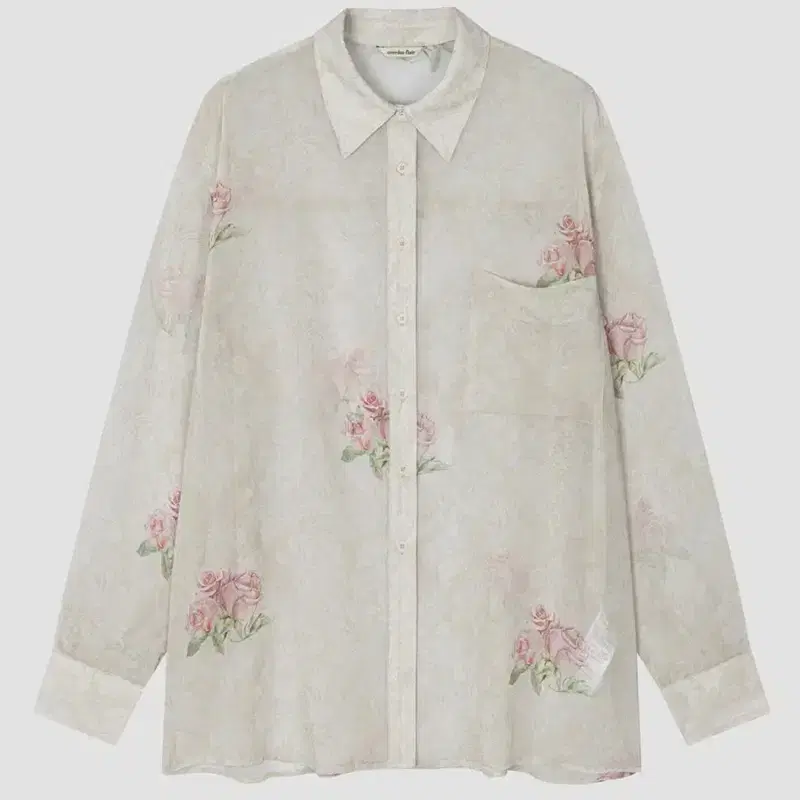 오버듀플레어 [EXCLUSIVE] VINTAGE ROSE CHIFFON SHIRT_ROSE 3