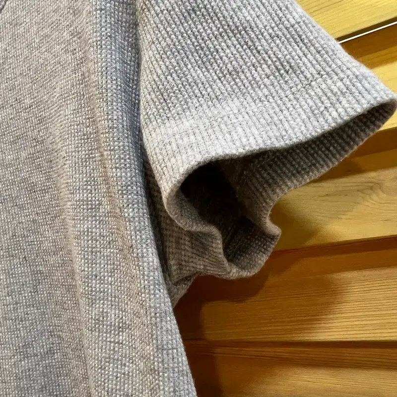 루에브르 여성 그레이 와플반팔티셔츠 크롭티셔츠 85 5