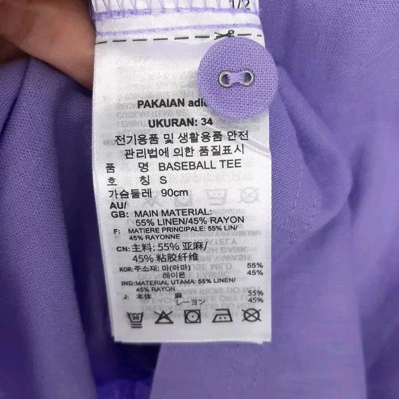 아디다스 린넨혼방 크롭 셔츠XS 7