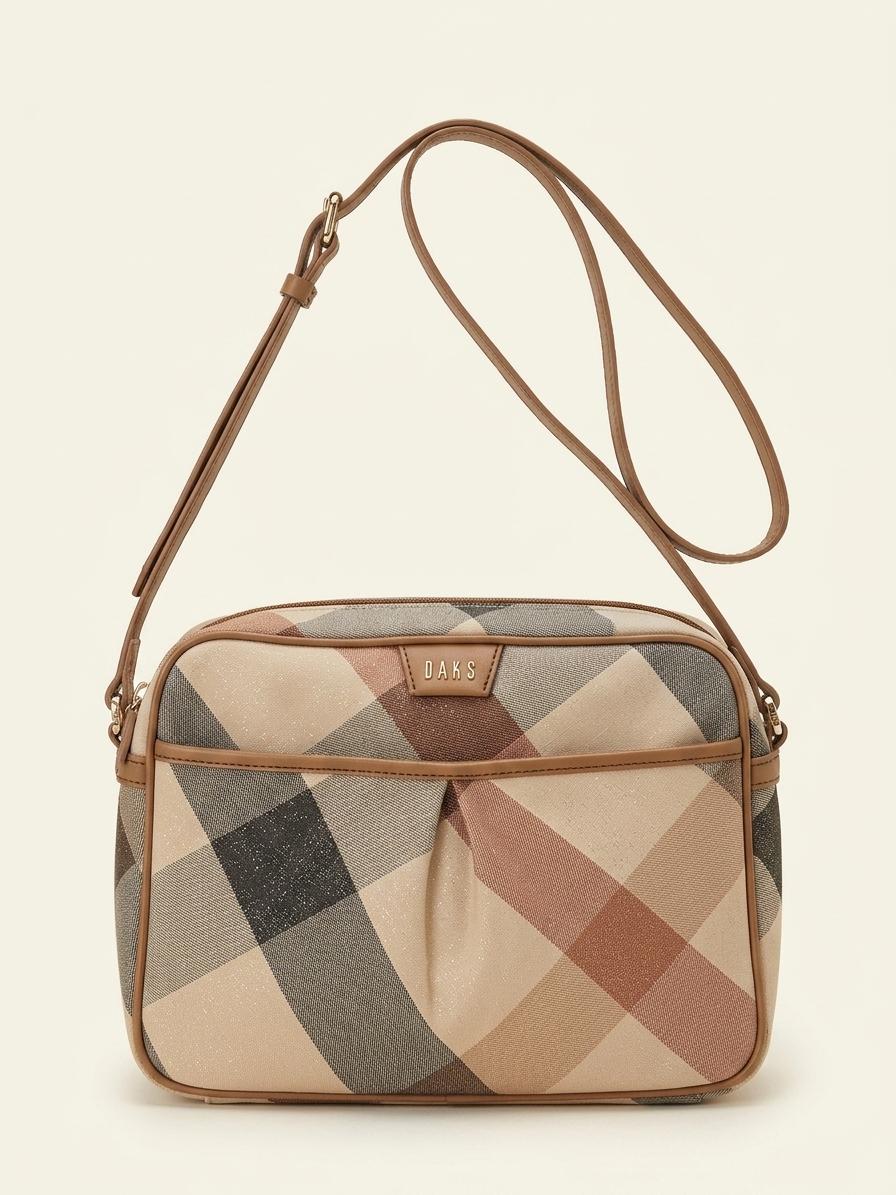 닥스 체크 패턴 캔버스 크로스백 1