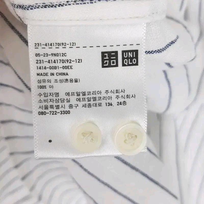 유니클로 여성 스트라이프 린넨셔츠S 6