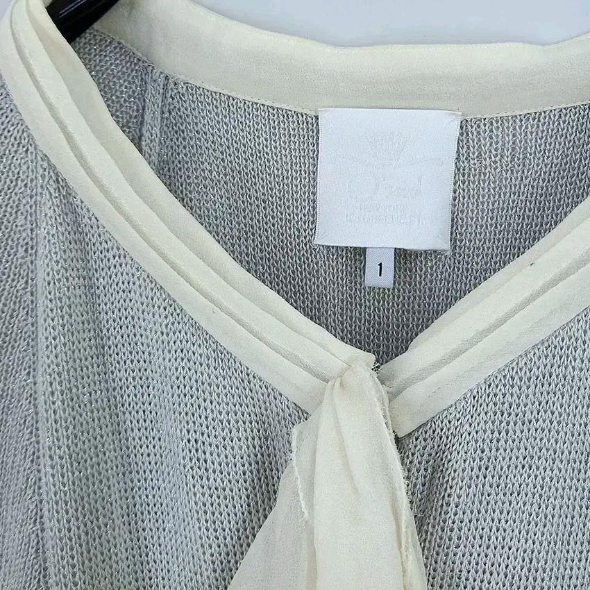 오즈세컨 여성 춘하 쉬폰프릴 반팔 숏가디건 펄실버 (HU45847) 5